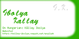 ibolya kallay business card