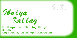 ibolya kallay business card